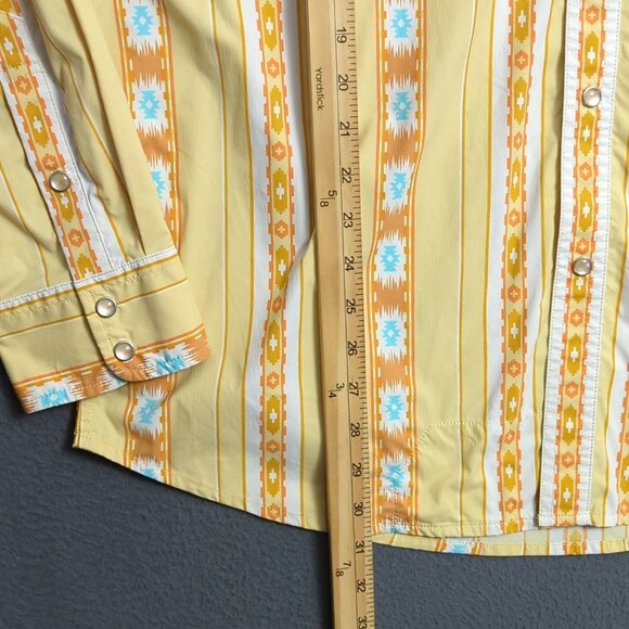 Schaefer Outfitters Snap Shirt Men's XL Yellow Rangetek Western Guide Southwest - Picture 6 of 11